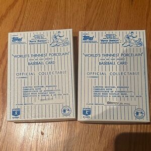 Topps Blue and White Porcelain Baseball Card Collectibles